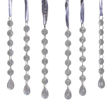 6Pcs Acrylic Hanging Crystals,Clear Plastic Finial Drop Christmas Ornaments for Chandeliers Shots Window Christmas Tree 7 in