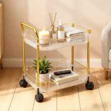 Chariot roulant transparent Ă deux niveaux avec roulettes verrouillables