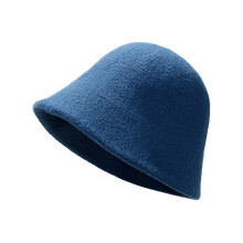 Chapéu Bucket Redondo de Lã Tricotado Feminino para Inverno Quente e Curto