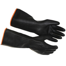 Black Industrial Chemical Gloves Double-Layer Thick Rubber