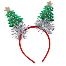 Holiday Season Hair Accessory Garlands Hairband with Christmas Tree/Star Decors for Adult Kids Christmas Party Headwear