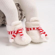 Babypantoffeln aus warmem Fleece mit weicher Sohle und Cartoon-Motiven