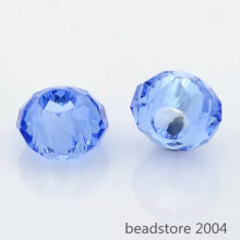 10pcs Faceted Glass Beads Rondelle 5mm Large Hole Loose Charms 14mm Pick Color-CornflowerBlue