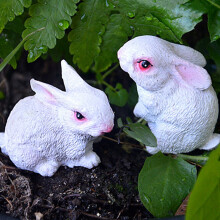 4Packs Rabbit Garden Statue Outdoor Décor, Resin Figurine Decoration for Lawn, Yard, Patio, Porch, and More