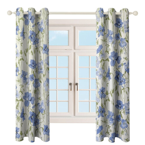 Floral Flower Window Curtains Blackout Thermal Insulated 2