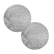 Round Vinyl Placement Mats for Dining Table, Elegant and