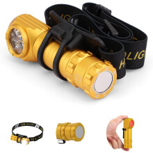 LED Rechargeable Headlamp for Adults – 7 Modes, 180 Tilt, Red Light, Magnet, Detachable Flashlight & Headband, Compatible with Hard Hats