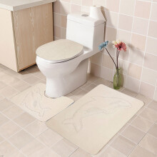 WC-Matten-Set, einfarbig, 3-teilig, 45 x 75 cm