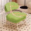 Plastic Backrest Swivel Stool with Wheels 50x35x32cm Orange 6