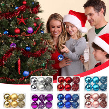 6-Pack 6" Christmas Tree Ornaments – Plastic Hanging Decor for Home, Fireplace, Outdoor – Compatible with Xmas Tree, Wall & Shelf