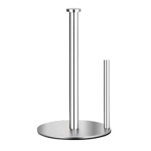 Stainless Steel Countertop Paper Towel Holder Stand for Kitchen & Bathroom – Compatible with Standard & Large Rolls