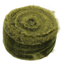 Velvet ribbon gift wrapping olive green rustic vintage