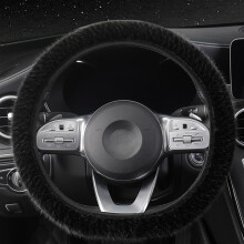 Steering Wheel Cover Anti-Slip Fuzzy Plush Velvet 1 Pack