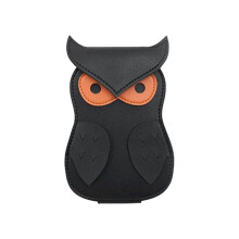 Owl Pick Holder Case Leather Storage Box for Acoustic