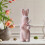 Flocked Easter Bunny Figurine Bow Tie Spring Ornament 1