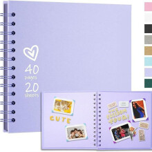 DIY Scrapbook Photo Album 7x7 Inch Purple 40 Pages