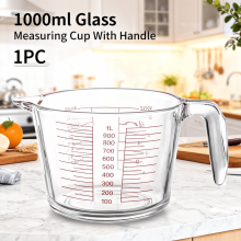 Pichet doseur en verre borosilicate 1000 ml résistant à la chaleur