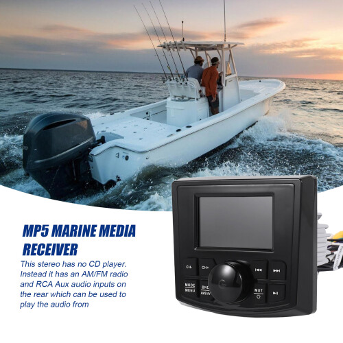 Rádio Marítimo MP5 para  Rádio Estéreo com Tela de 3 Polegadas Media Player de Vídeo À Prova D'Água  AUX AM FM RDS para ATV UTV 1