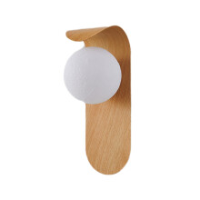Appliques murales sans fil en bois avec abat-jour en verre globe