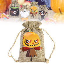 Halloweenske vrecko na cukríky, ľanové, opakovane použiteľné, 1 kus