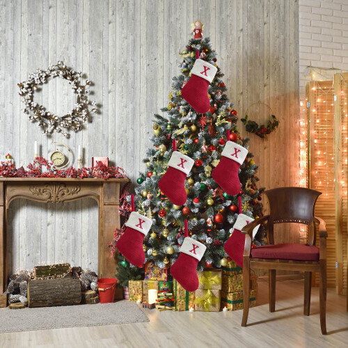 Weihnachtsstrumpf Plüsch Rustikal Personalisiert Bestickt1