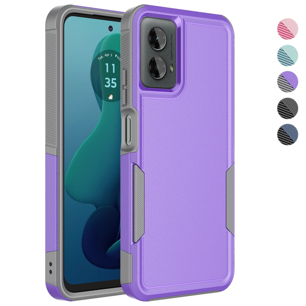 Dual-Layer Shockproof Case For Motorola Moto G 5G Purple 913466682164