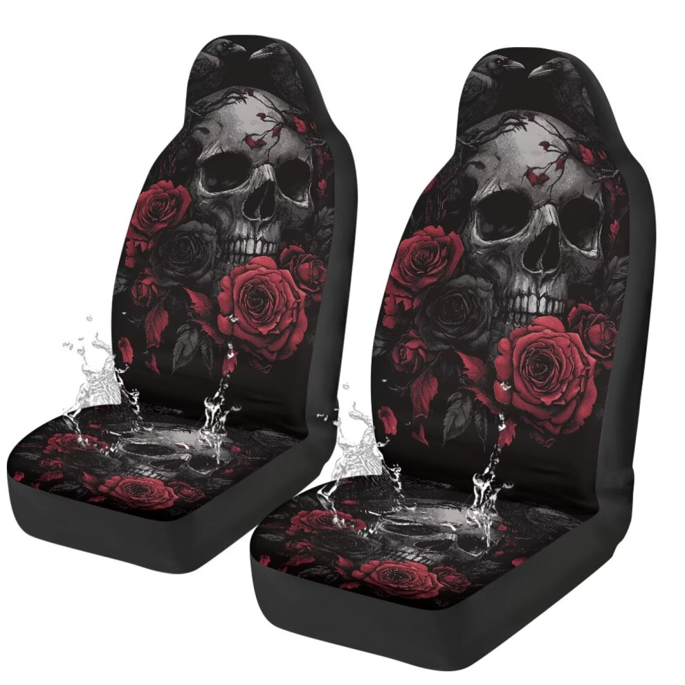 Skull Car Seat Covers Front Seats Universal Fit 959110495193