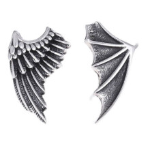 Engel-Dämonenflügel-Ohrstecker, asymmetrisch