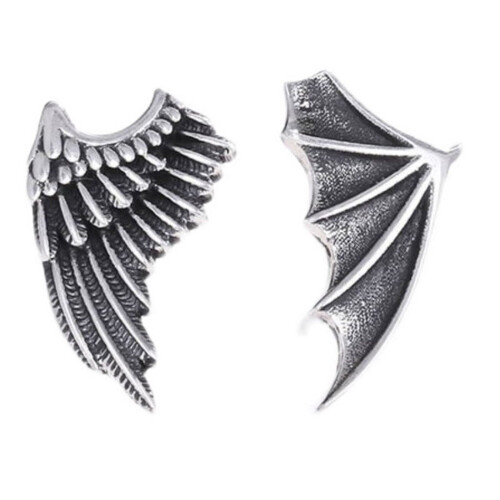 Engel-Dämonenflügel-Ohrstecker, asymmetrisch