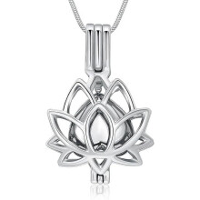 Collana con urna cineraria a forma di fiore di loto per ceneri umane o di animali domestici.