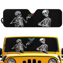 Skull Print Windshield Sunshade for Jeep Wrangler JL/JLU &
