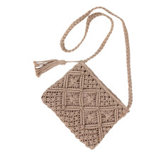 Damska ręcznie tkana torebka typu crossbody, mała, letnia, plażowa kopertówka