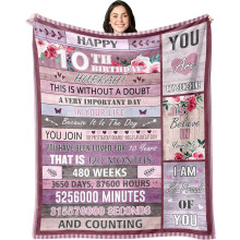 Couverture d'anniversaire pour fille de 10 ans, 127 x 152 cm
