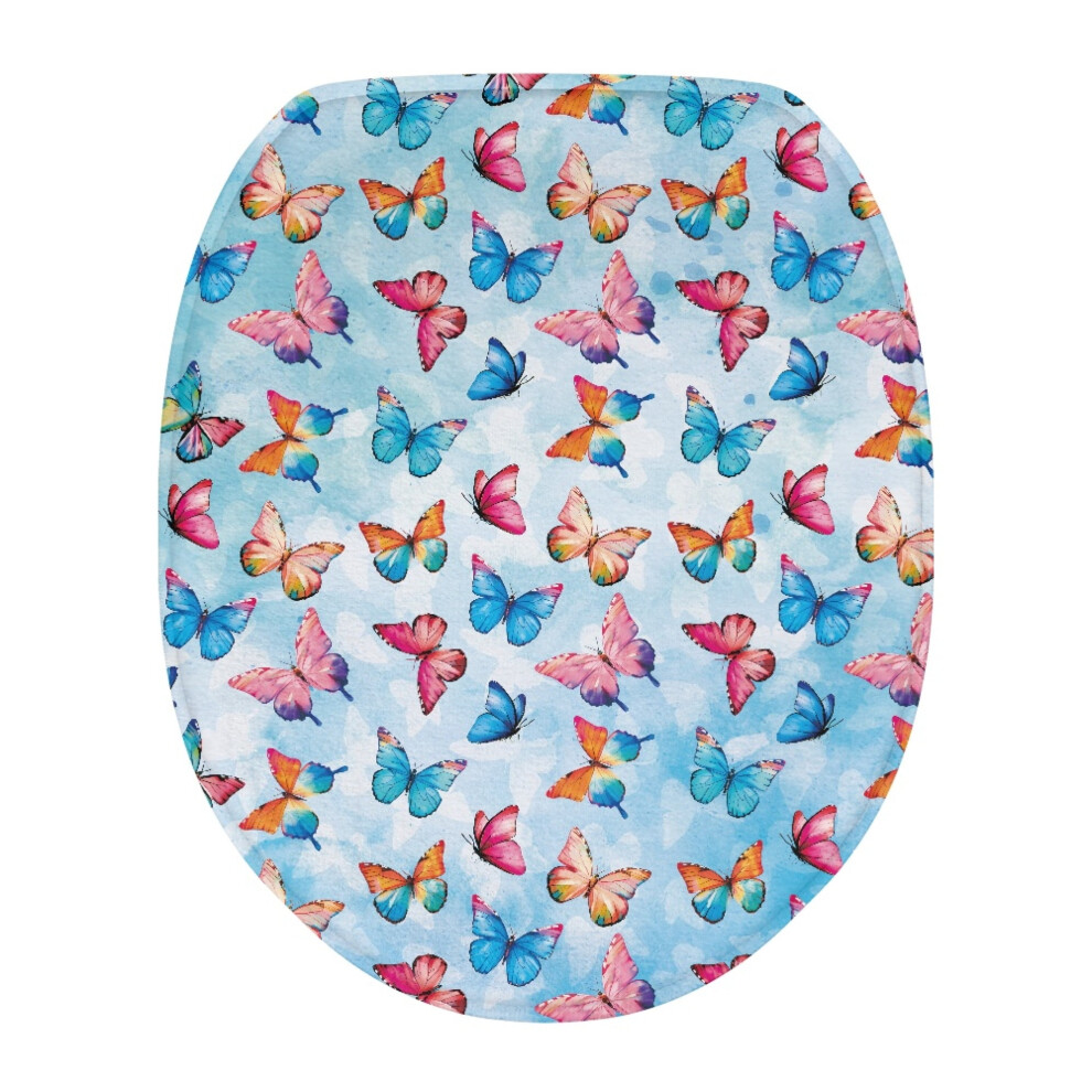 Butterfly Flannel Toilet Seat Cover With Elastic Edge 952399386831