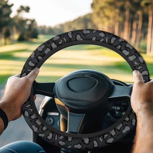 Leopard Print Steering Wheel Cover for Golf Cart