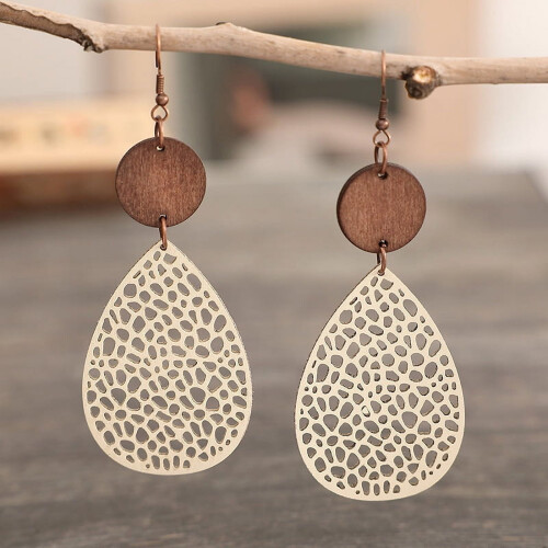 Geometric Drop Earrings Lightweight White for Women