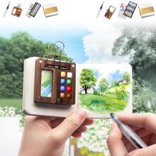 Mini Watercolor Paint Set 12-Color Pocket Travel Kit with