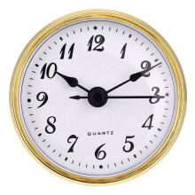 2.8 Inch Round Quartz Clock Insert with Gold Trim and