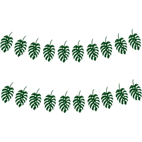 Tropical Palm Leaf Banner Garland2Sets