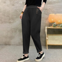Women's High Waisted Casual Pants Elastic Waist Loose Fit