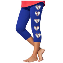 Women's Baseball Print Yoga Capri Pants
