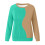 Felpa da donna a blocchi di colore, girocollo, maniche raglan 3