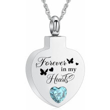 Butterfly Heart Cremation Jewelry Pendant with Ashes Holder