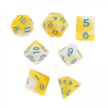 Polyhedral Dice Set White and Yellow 3 pcs