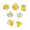 Polyhedral Dice Set White and Yellow 3 pcs 1