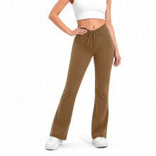 Női trapéz leggings magas derekú khaki S