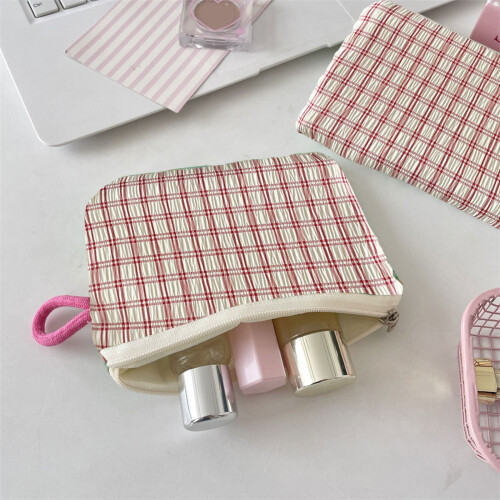 Gebreide wollen make-uptas van polyester, 16x11x3 cm