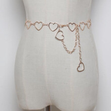 Women's Waist Chain Belt with Love Heart Hollow Design Hip