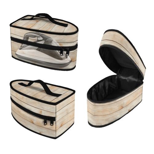 Handheld Garment Steamer Case Durable Wood-Texture Carrying