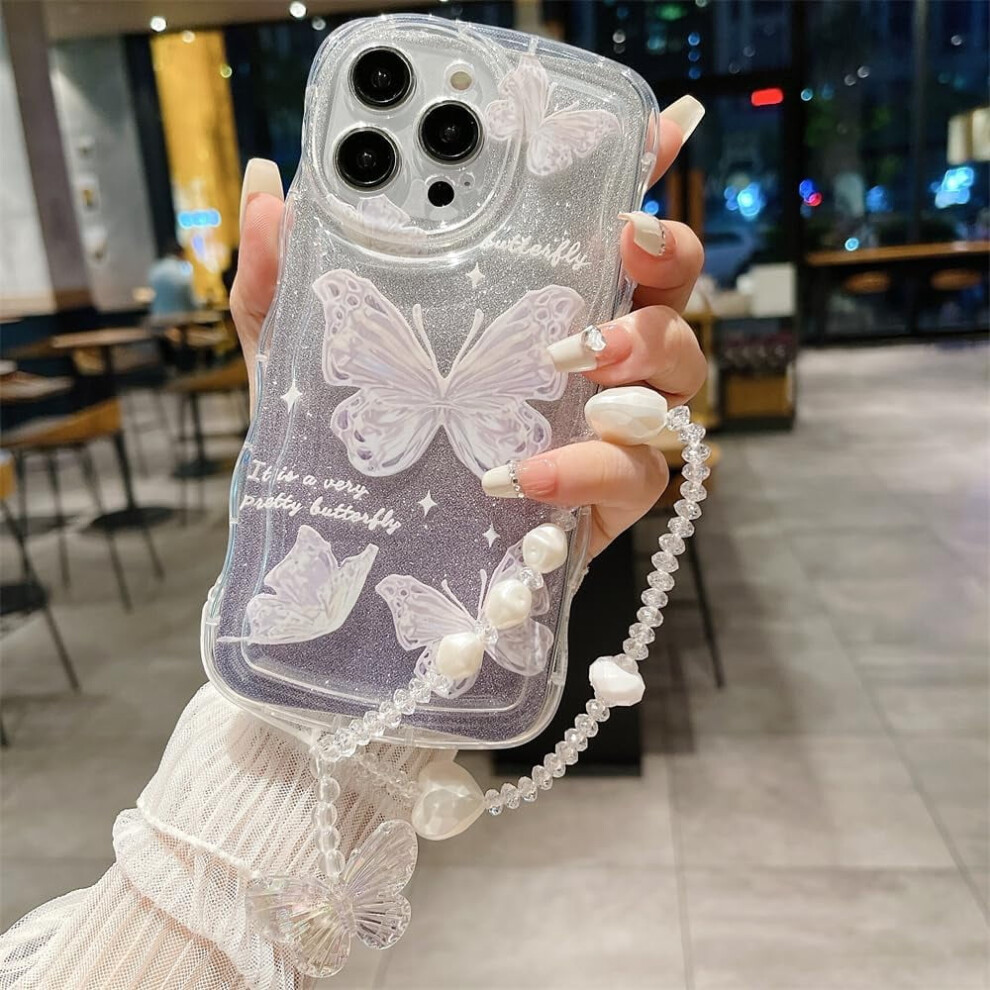Iphone 15/14/13/12 Pro Max 3D Butterfly Glitter Case Purple 959110508879